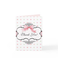 Thank You Note Cards - French Bow Dot Swirl vs2 card