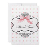 Thank You Note Cards - French Bow Dot Swirl vs2 Announcement