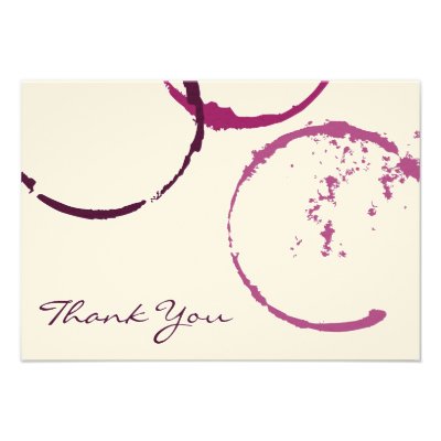 Thank You Note Cards | Red Wine Theme Invite