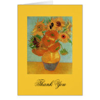 thank you note Vincent van Gogh Sunflowers Greeting Cards