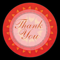 Thank You Orange Petals Stickers stickers