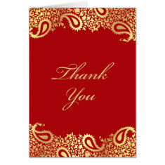  Thank You Paisleys Elegant Indian Folded Card