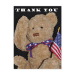 Thank You Patriotic Teddy Bear Postcards