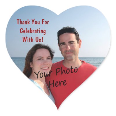 Thank You! Photo Heart Stickers