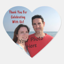 Thank You! Photo Heart Stickers
