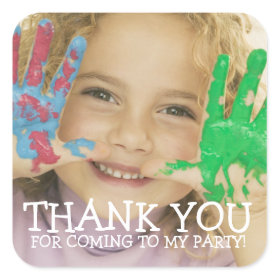 Thank You Photo Sticker for Kids Party