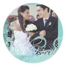 Thank You Photo Sticker (Grungy Floral) sticker