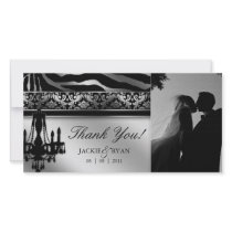 Thank You Photocard Chandelier Silver Black Photo Card