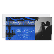 Thank You Photocard Chandelier Silver Blue Royal Photo Cards