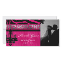 Thank You Photocard Chandelier Silver Pink Custom Photo Card