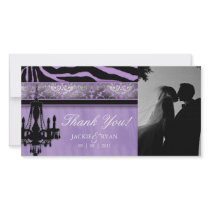 Thank You Photocard Chandelier Silver Purple Customized Photo Card