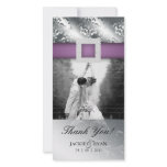 Thank You Photocard Jewel Damask Silver Purple V Photo Card Template