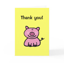 Thank you! (pig) greeting cards
