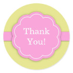 Thank You Pink Baby Shower Sticker