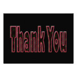 Thank You pink black invitations