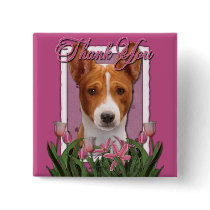 Thank You - Pink Tulips - Basenji