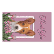 Thank You - Pink Tulips - Basenji Sticker