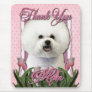 Thank You - Pink Tulips - Bichon Frise Mousepad