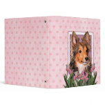 Thank You - Pink Tulips - Sheltie Puppy - Cooper Binder