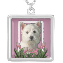 Thank You - Pink Tulips - West Highland Terrier Pendants