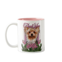 Thank You - Pink Tulips - Yorkshire Terrier Mugs