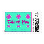 Thank You pink turquoise stamps