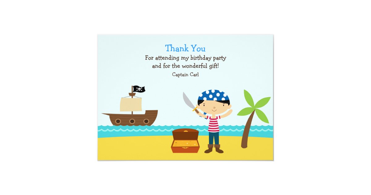 Thank You Pirate Flat Card | Zazzle
