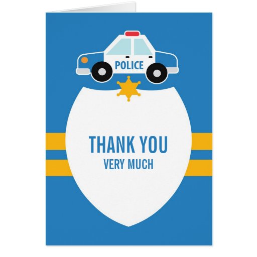 Thank You Police Theme Card Zazzle