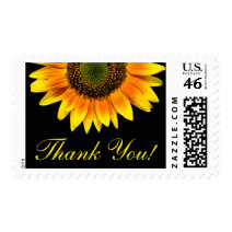 Beautiful yellow sunflower postage stamp
