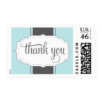 Thank You Postage in Blue and Gray stamp