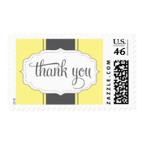 Thank You Postage in Yellow and Gray