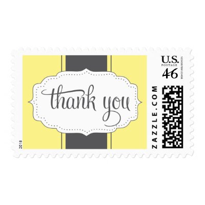 Thank You Postage in Yellow and Gray