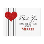 THANK YOU POSTCARD - RED HEART -