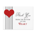 THANK YOU POSTCARD - RED HEART -