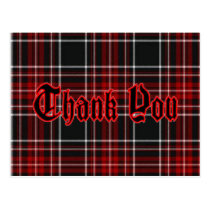 Thank You Postcard - Red Plaid* postcards