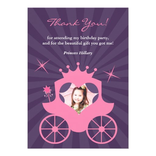 Thank You Princess Photo Card Custom Announcements