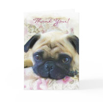 Thank You pug greeting card