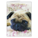 Thank You pug greeting card