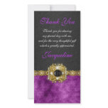 "thank you" purple black wedding party photo card template