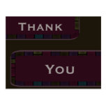 Thank You purple brown tile border Postcards