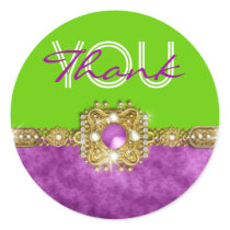 Thank you purple green hollywood sticker