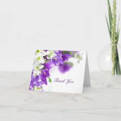 wedding thank you card ideas. Thank you purple wedding note