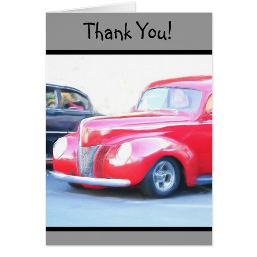 Thank You Red Classic Car Greeting Card Zazzle