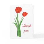 Thank you, red tulips, wedding cards cards