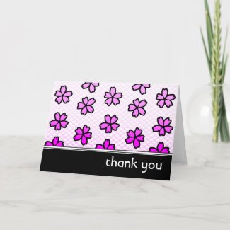 thank you : retro floral : card