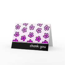 thank you : retro floral : cards