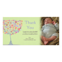 Thank You Retro Tree New Baby Gift Photocard Photo Card