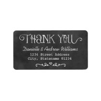 Thank You Return Address Labels | Black Chalkboard