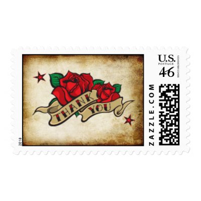 Thank You Rose Urban Tattoo Theme Stamp by jfarrell12