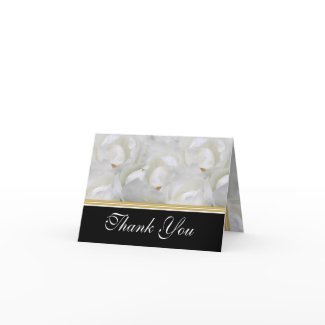 Thank you rose white gold elegant card
